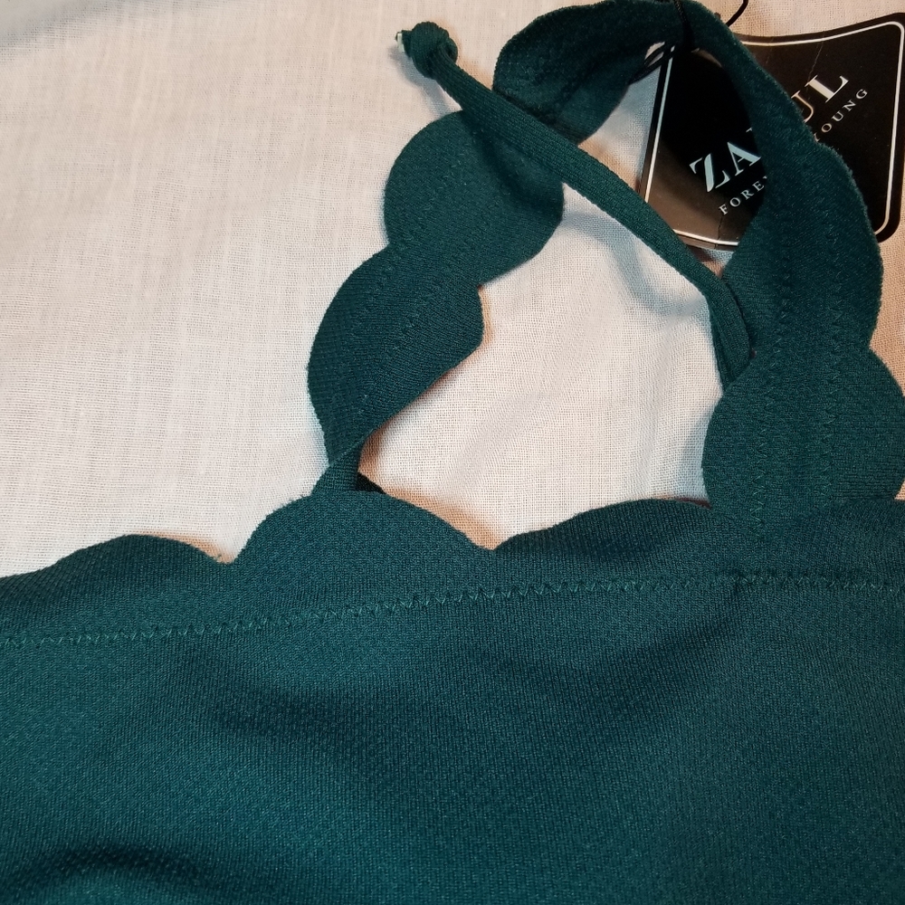 Nwt scallop edge bikini tie back adjustable size 8 - Picture 4 of 13